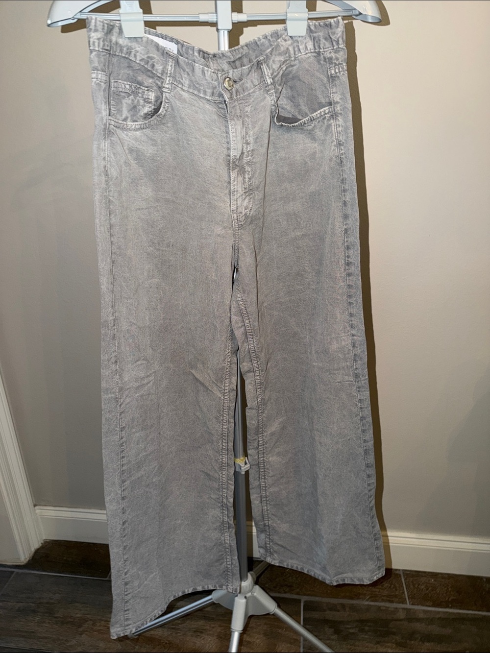 Zara Light Gray Wide Leg Pants